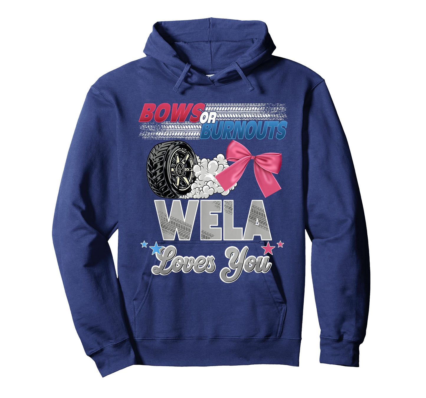 Burnouts or Bows Wela Loves You Gender Reveal Party T-Shirt
