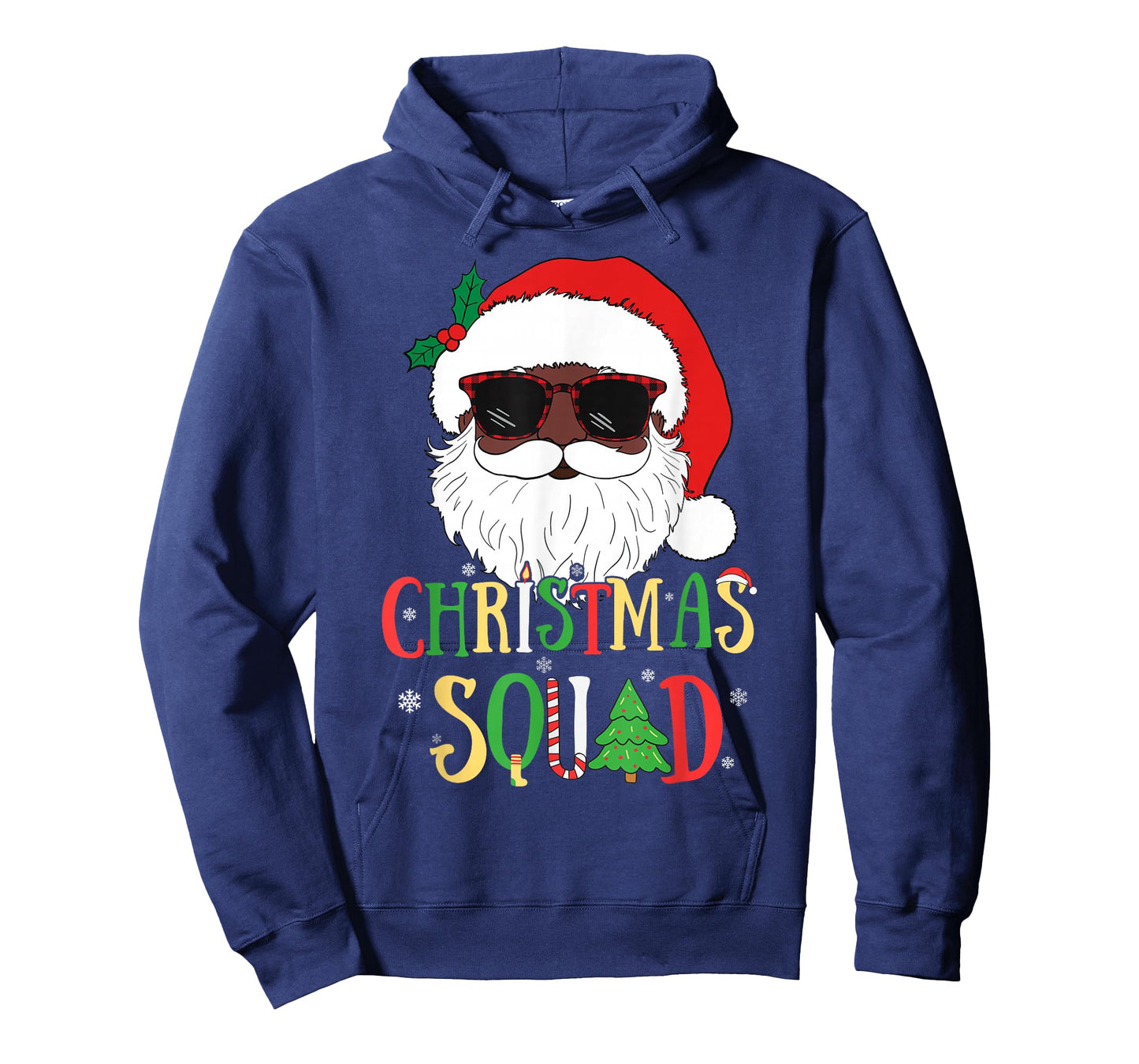 Santa Christmas Squad Black Men African American Pajamas T-Shirt