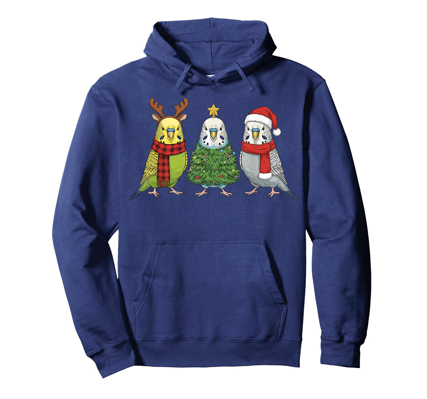 Retro Christmas Budgerigar Budgie Bird Santa Reindeer T-Shirt