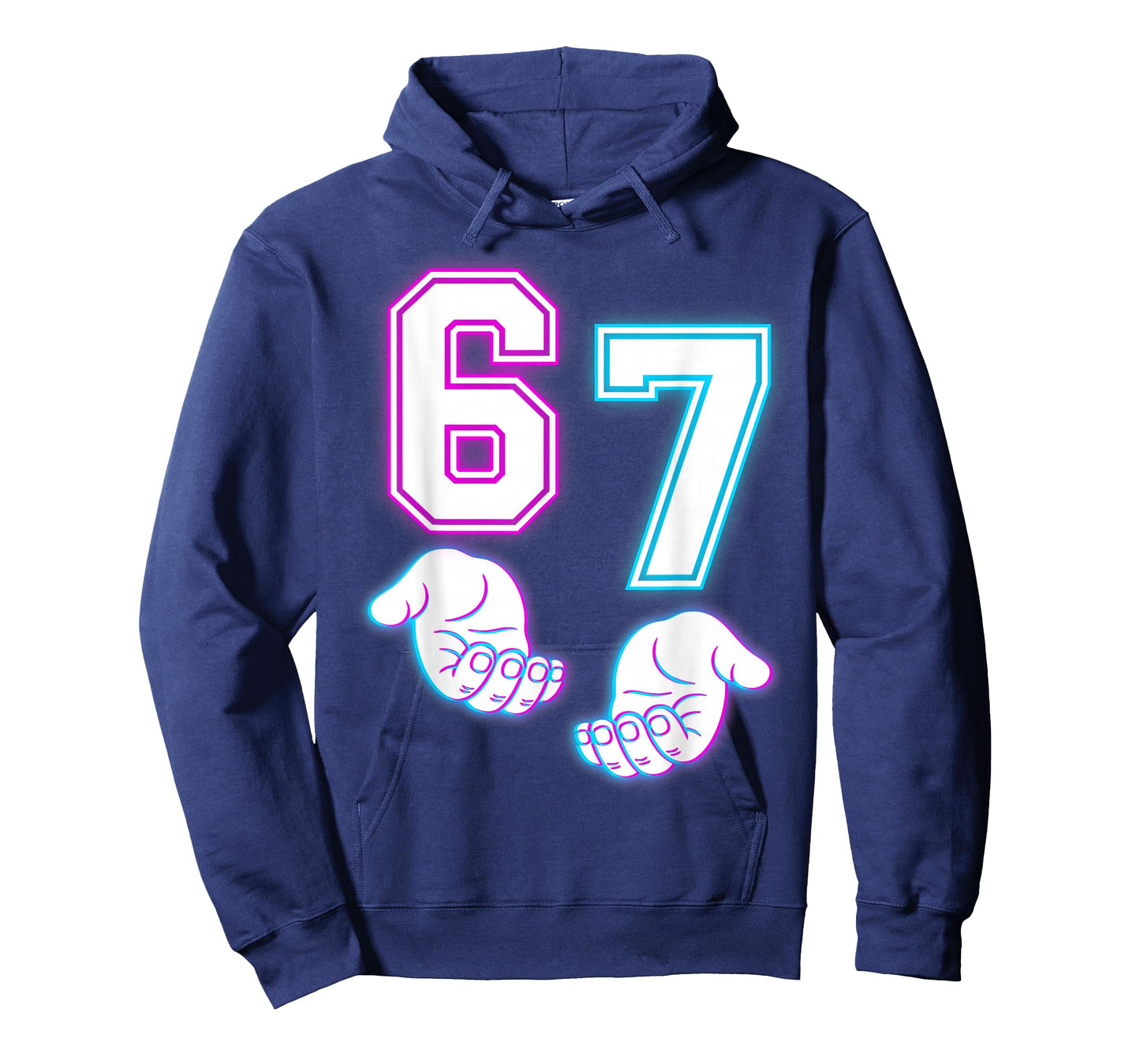 Funny Six Seven 6 7 Meme Gen Alpha Slang 6 7 Glowing Hands T-Shirt