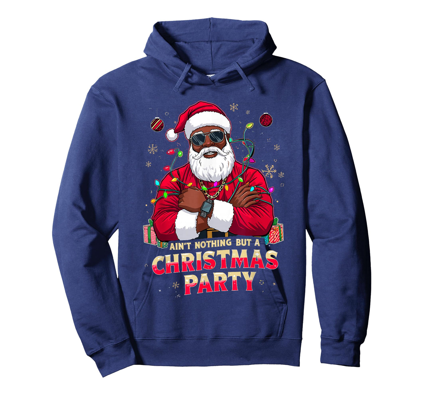 African American Santa Claus Christmas Xmas Pajama Party T-Shirt