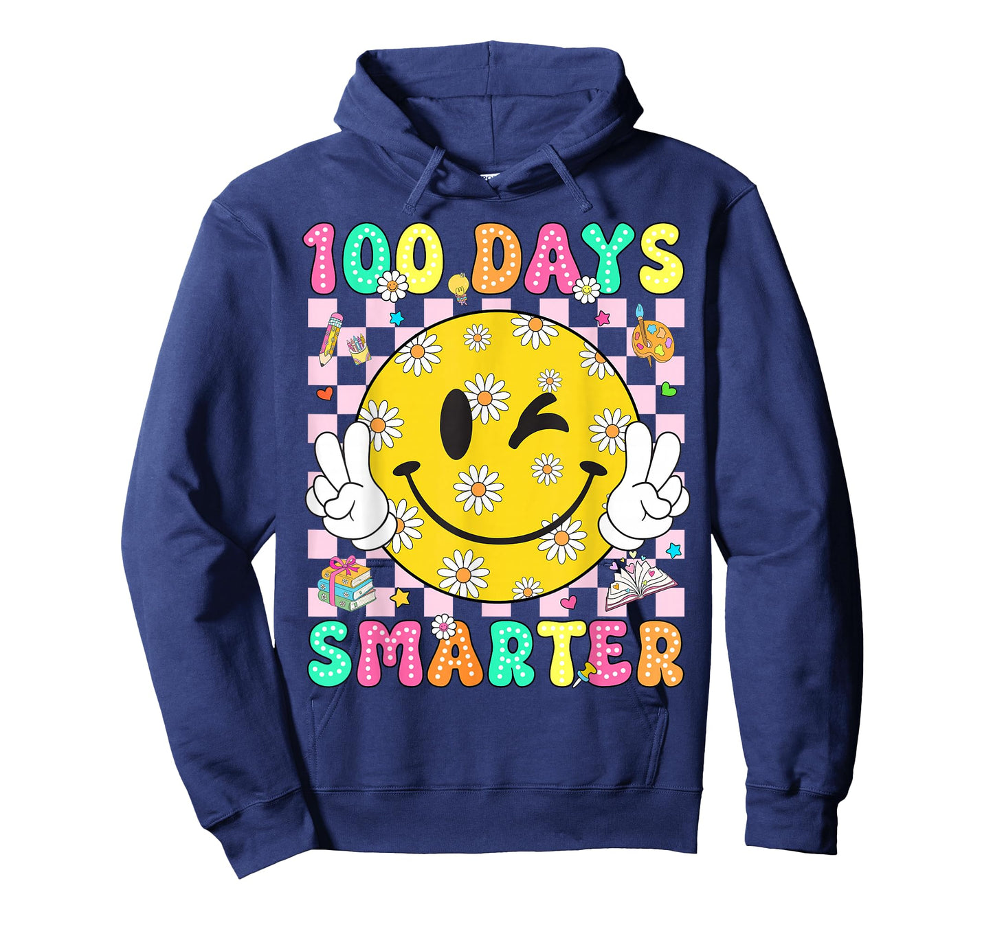 Groovy 100 Days Smarter Vibes Cute 100 Days of School Kids T-Shirt
