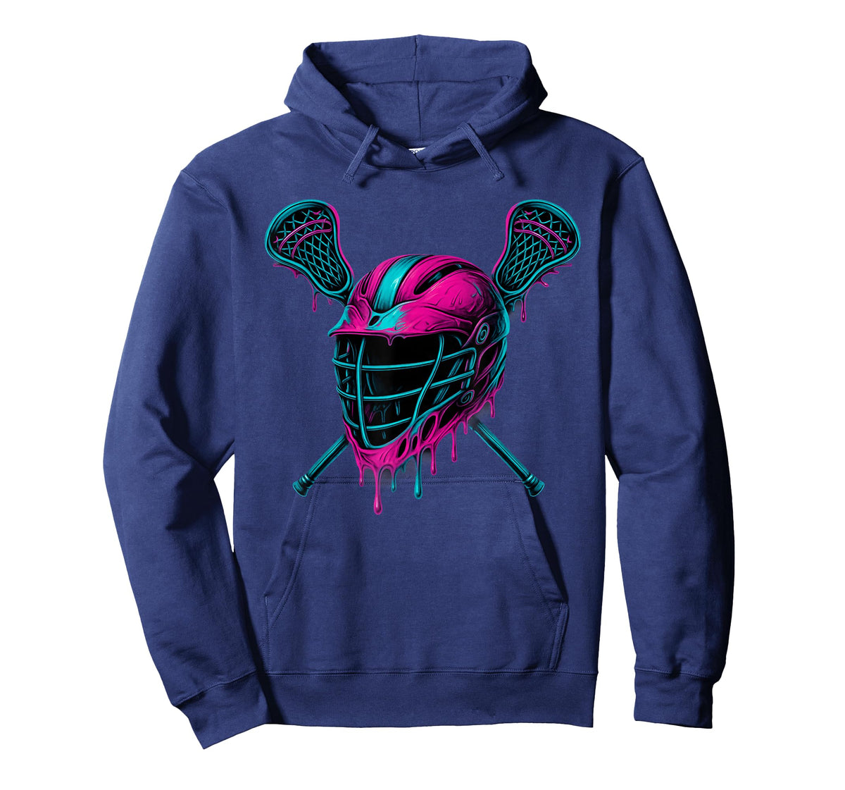 Dripping Lacrosse Helmet Ice Cream Drip Cool Boys Girls Lax T-Shirt