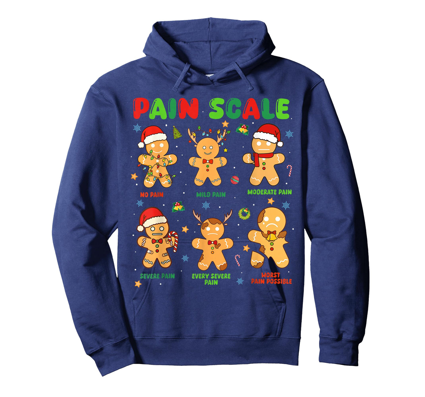 Pain Scale Funny Gingerbread Man Christmas Nurse Holiday T-Shirt