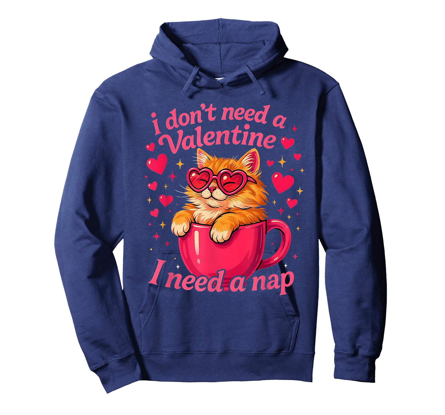 Valentine Cat Nap Funny Cozy Sleep Design T-Shirt