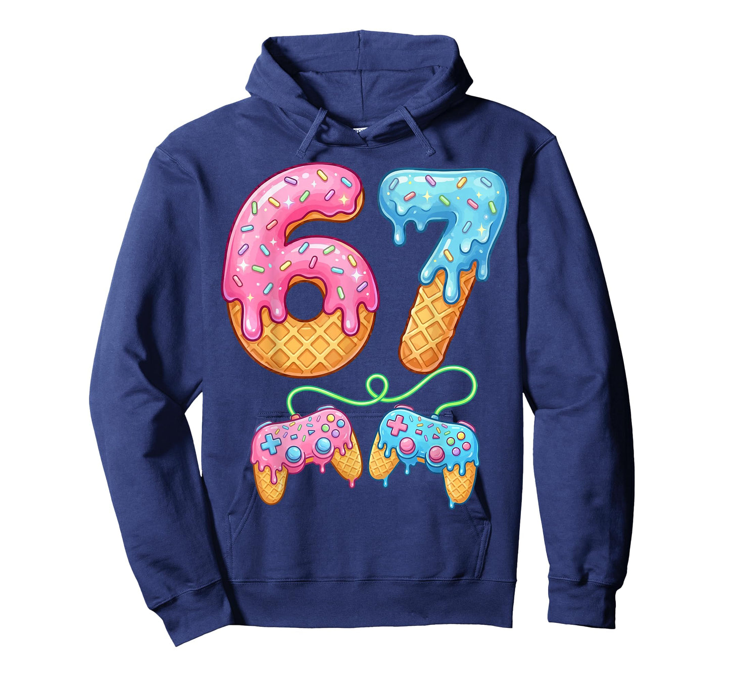 67 Ice Cream Drip Meme Gamer Six Seven Gen Alpha Slang T-Shirt