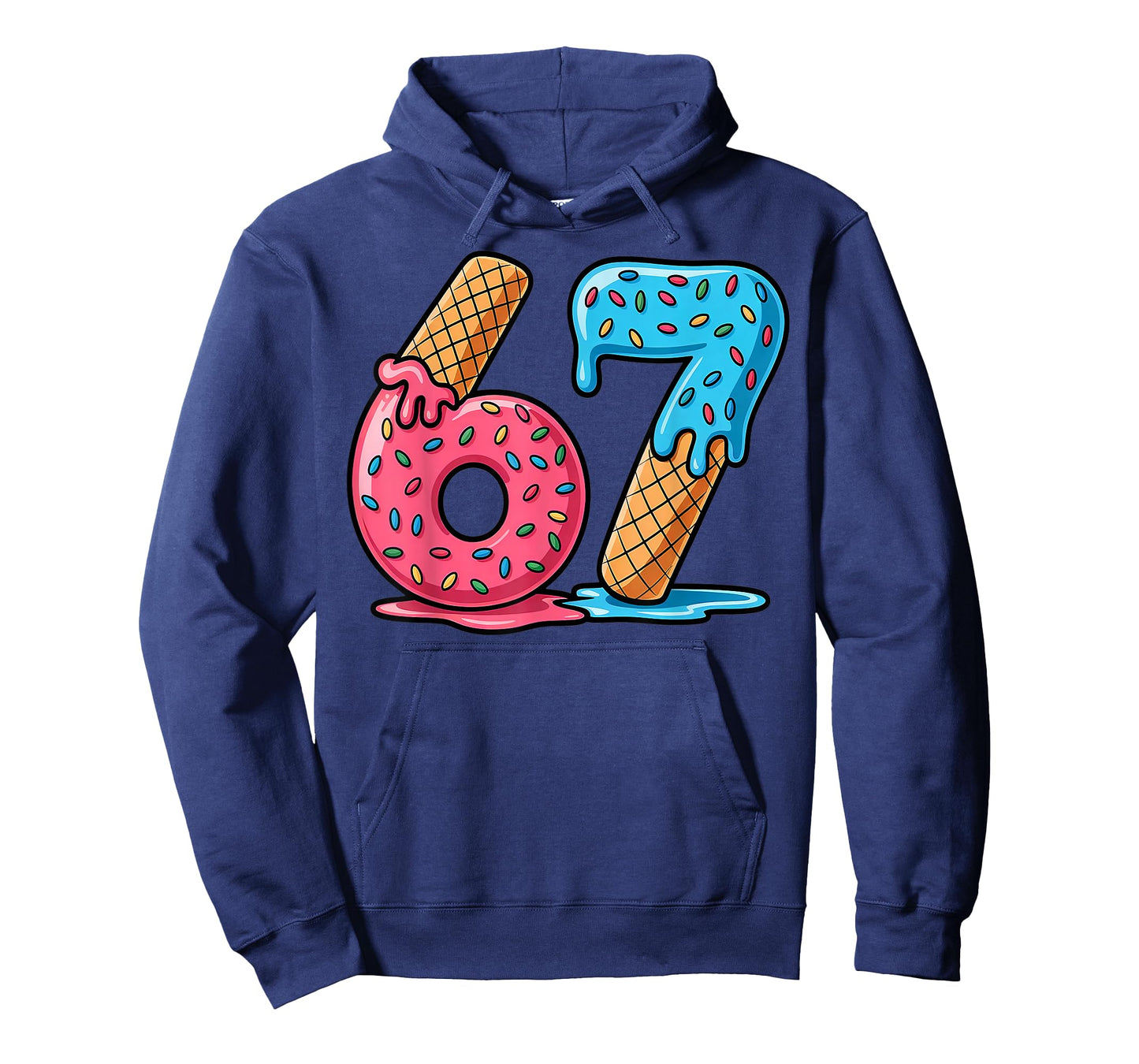 Six Seven Ice Cream Drip Cool Meme 67 Funny Number T-Shirt