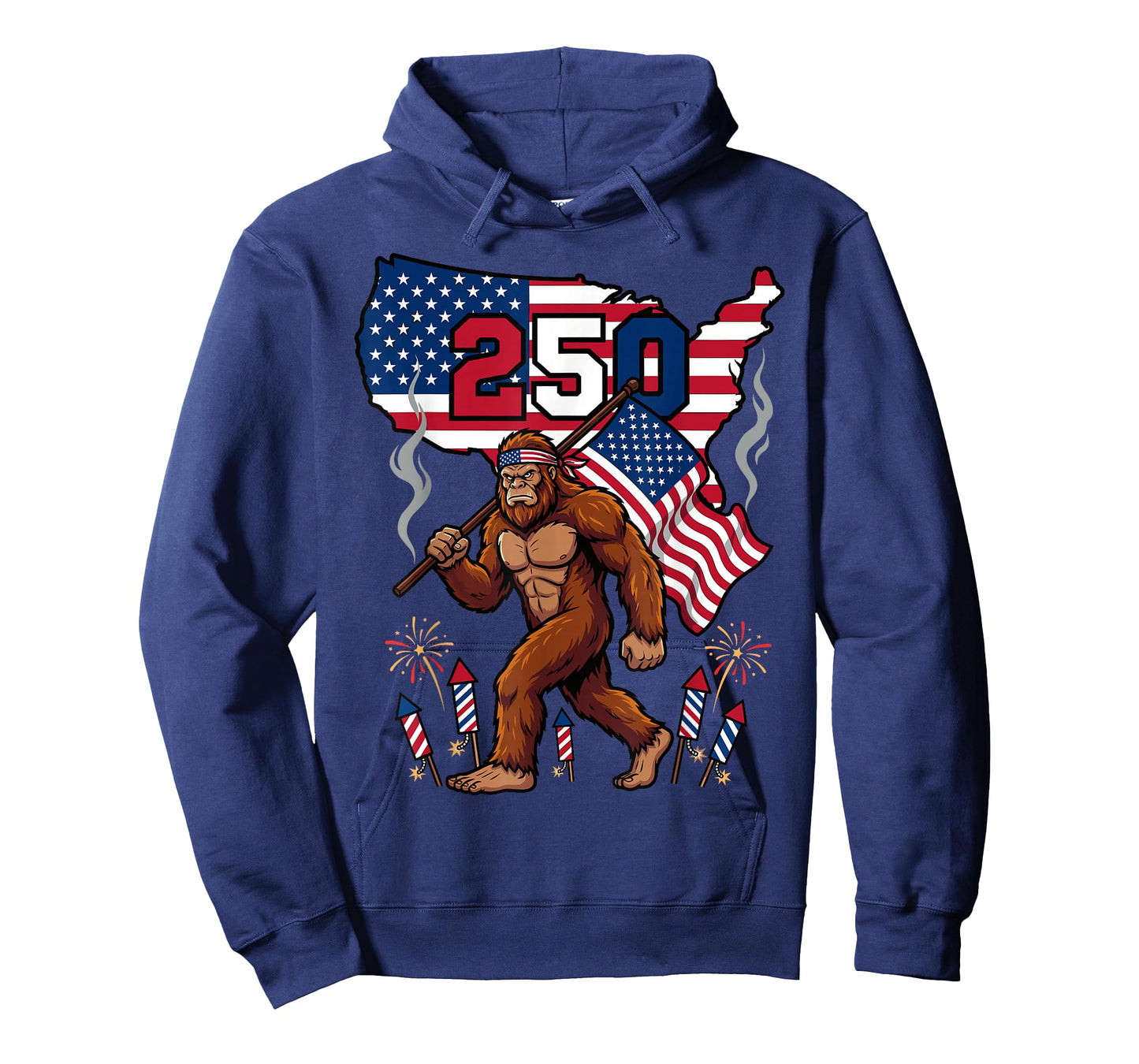Bigfoot American Flag 250th 1776 2026 Patriotic Sasquatch T-Shirt