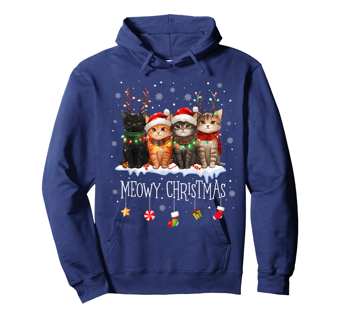 Meowy Catmas Cat Christmas Cute Kitten Cats Santa Hat Xmas T-Shirt