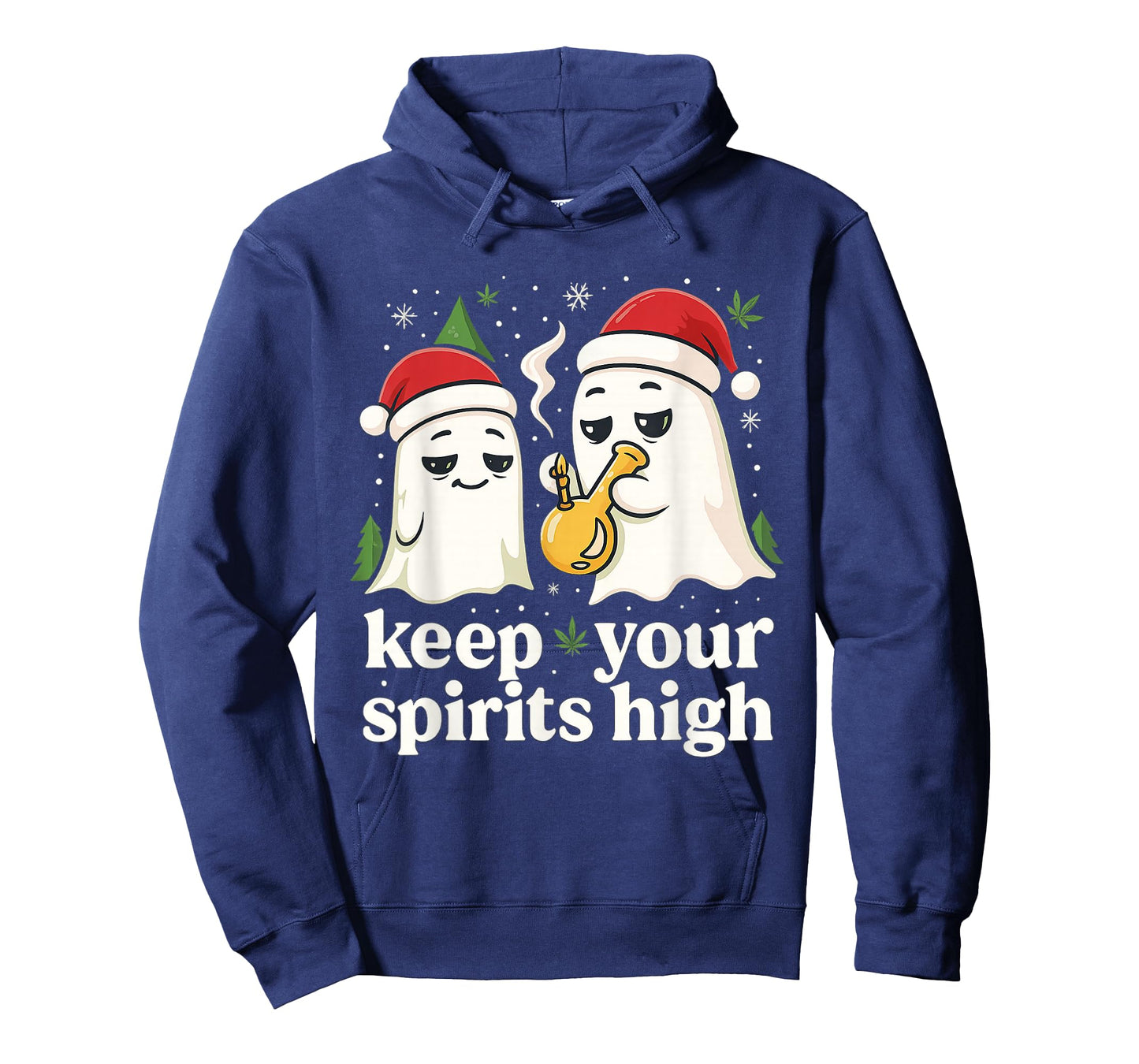 Keep Your Spirits High Christmas Ghost Funny Stoner Weed T-Shirt
