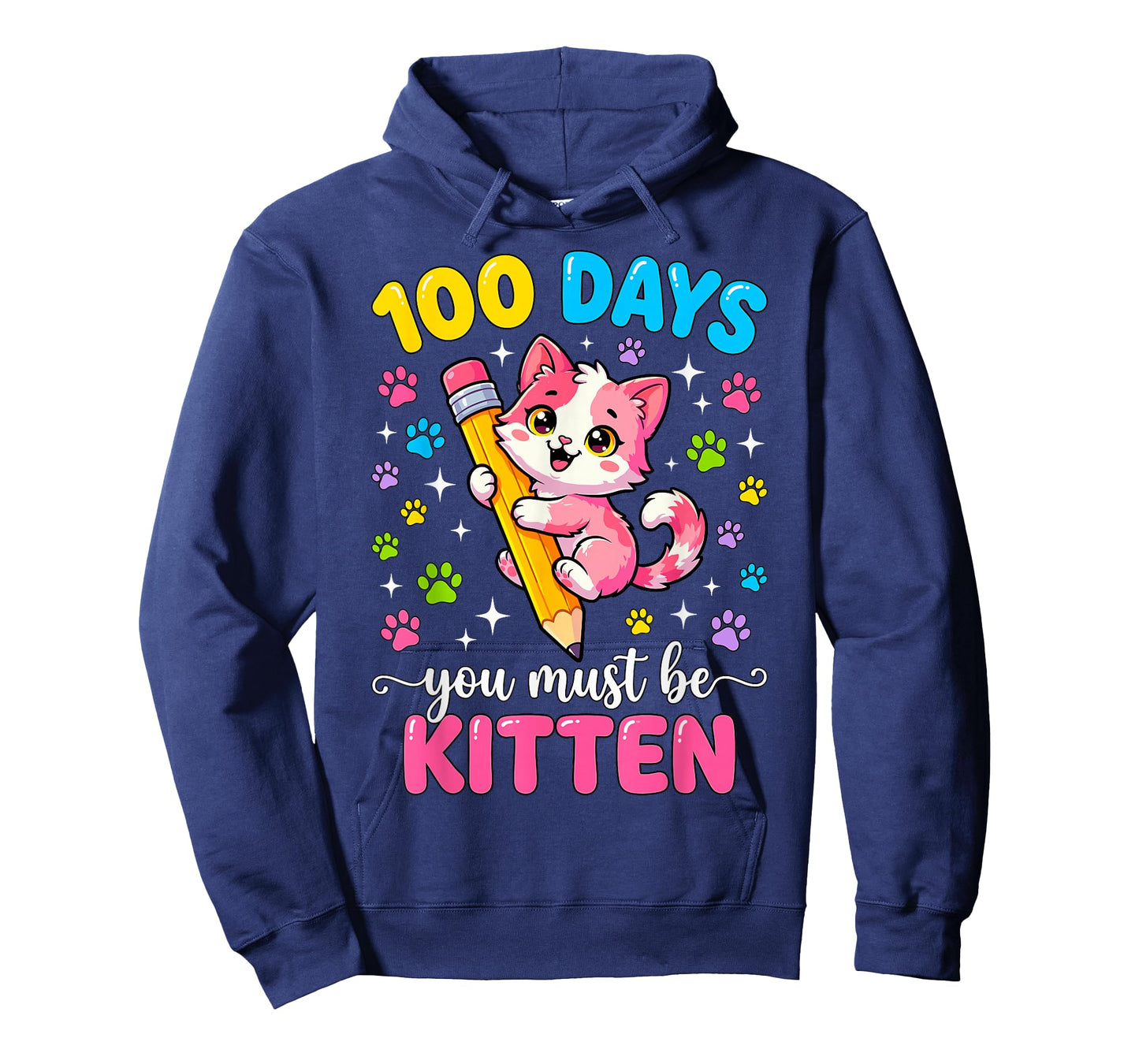 100 Days of School You Must Be Kitten Girls Cat 100th Day T-Shirt