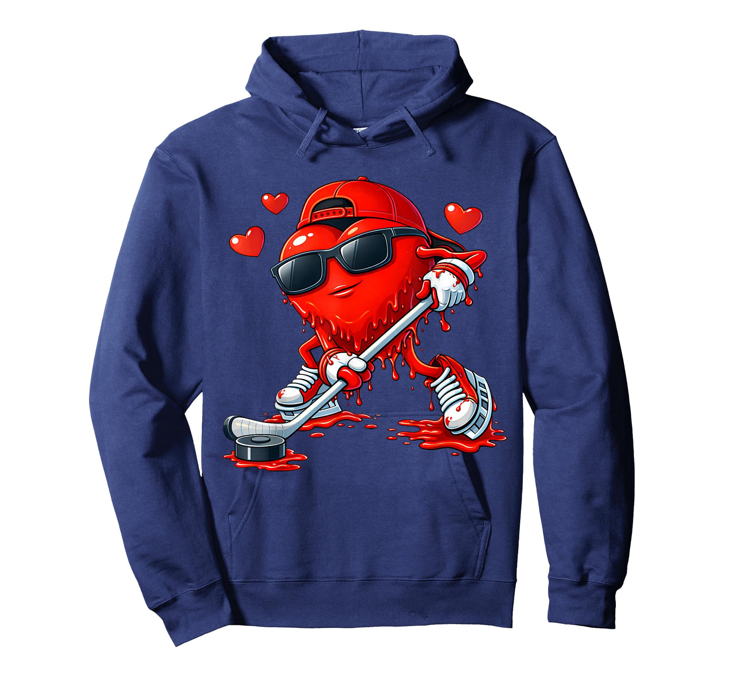 Valentine Hockey Heart Drip Sport Love Valentines Day Boys T-Shirt