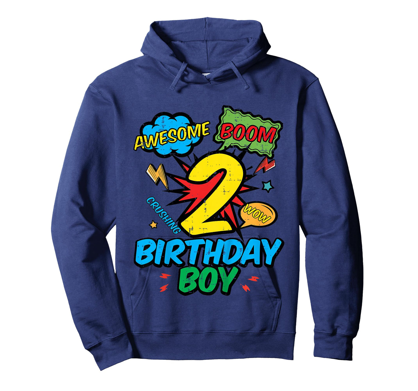 Kids 2 Birthday Boy Comic 2nd Bday Hero Party Boys Kids Toddler T-Shirt