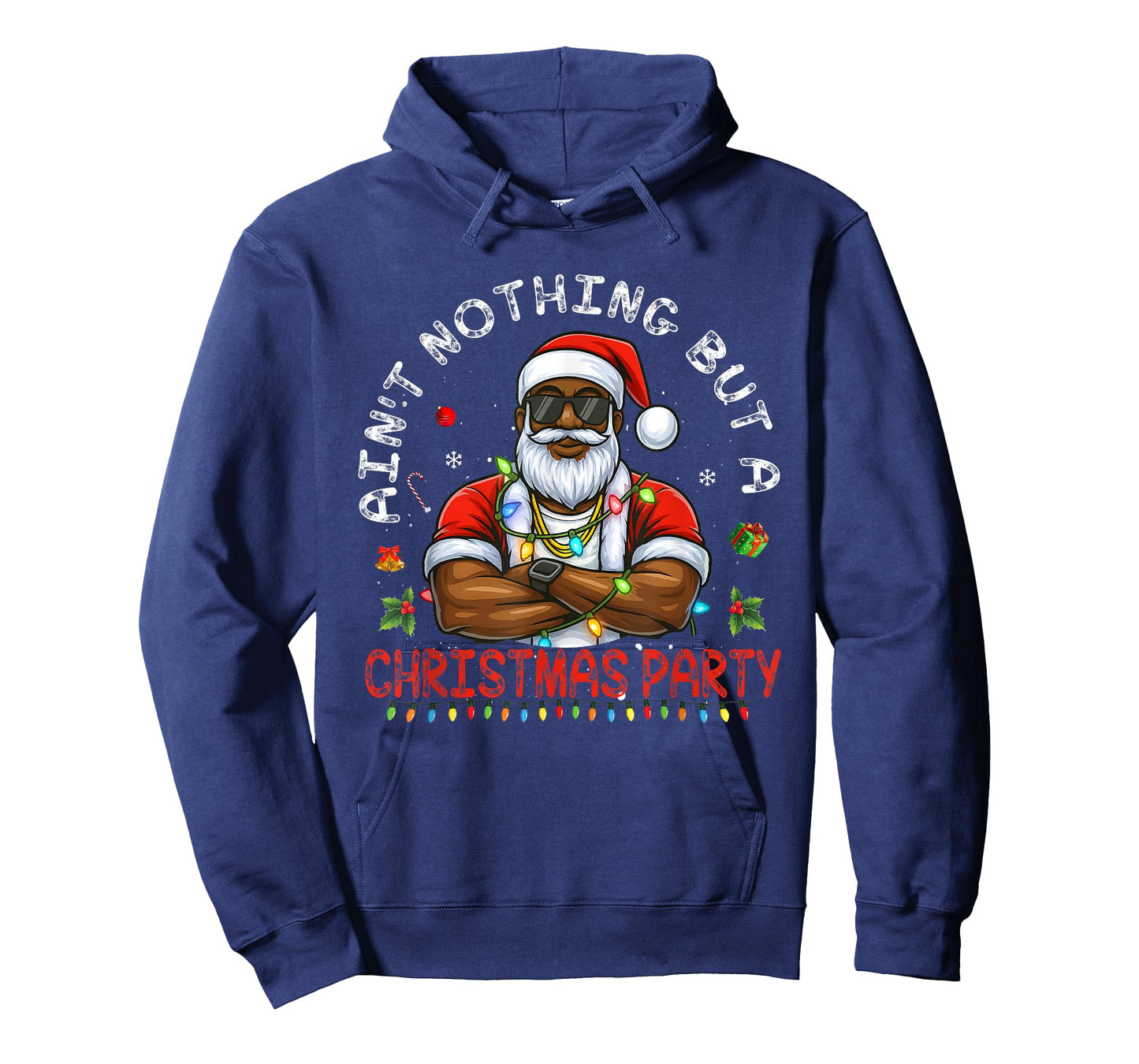 African American Santa Claus Christmas Pajama MenWomen T-Shirt