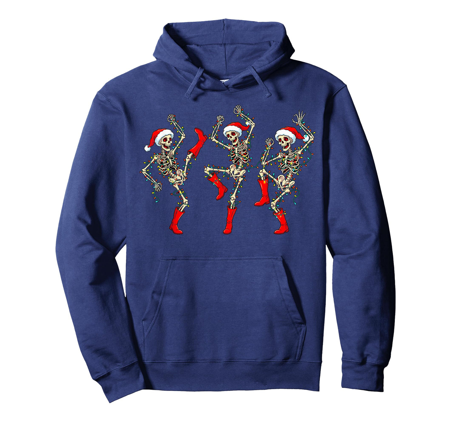 Christmas Skeleton Santa Dancing Dance Xmas Tree Lights T-Shirt