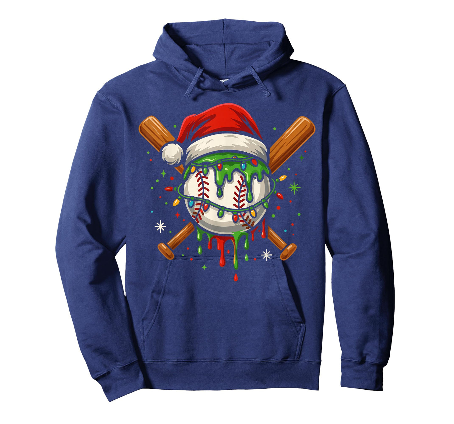Fun Baseball Lifestyle Apparel Youth Christmas Baseball Drip T-Shirt
