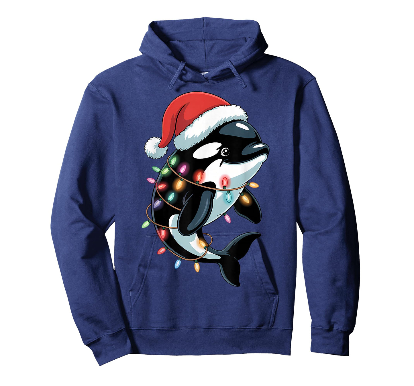 Santa Orca Killer Whale Christmas Tree Lights Boys Girls T-Shirt