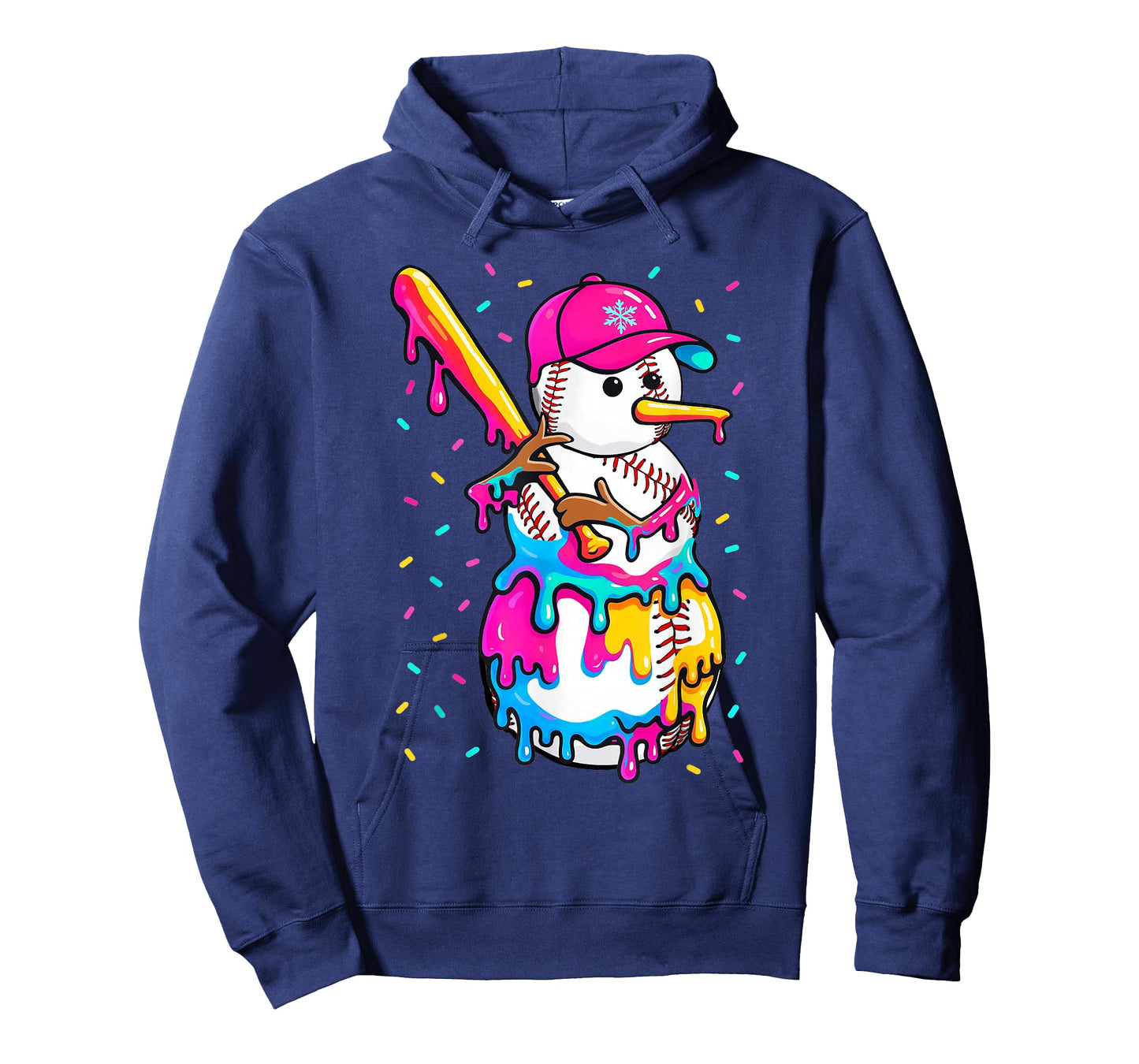 Baseball Snowman Drip Christmas Baseball Boys Men Kids T-Shirt