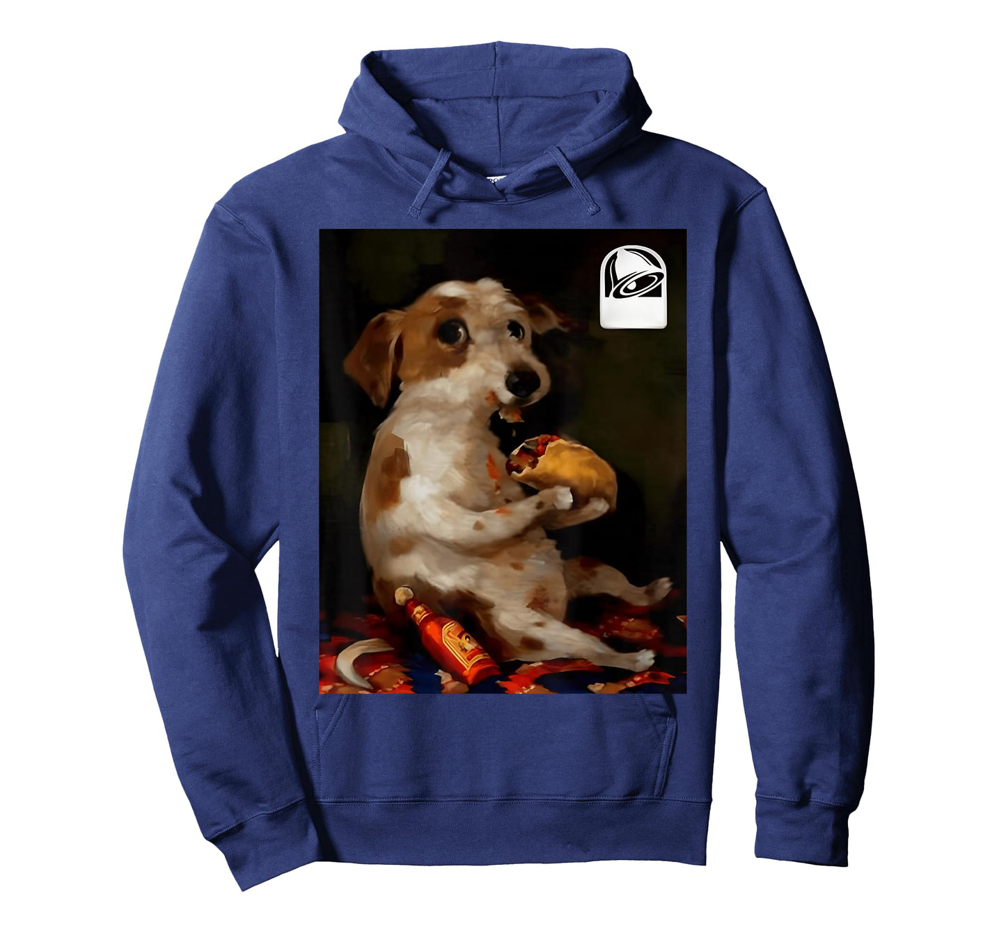 Funny Dog Chill with Taco Vintage Oil Painting Men Women T-Shirt