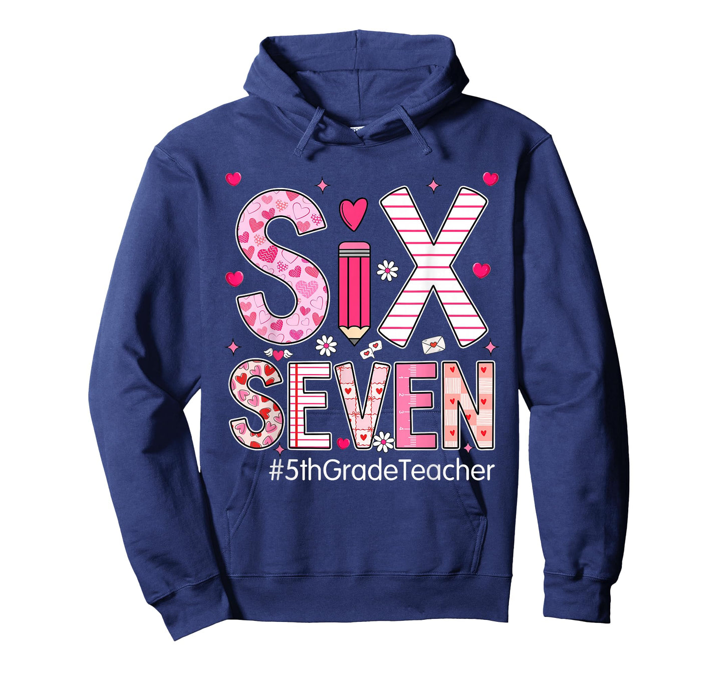 Preppy Six Seven 67 Valentine's Day 5th Grade Teacher T-Shirt