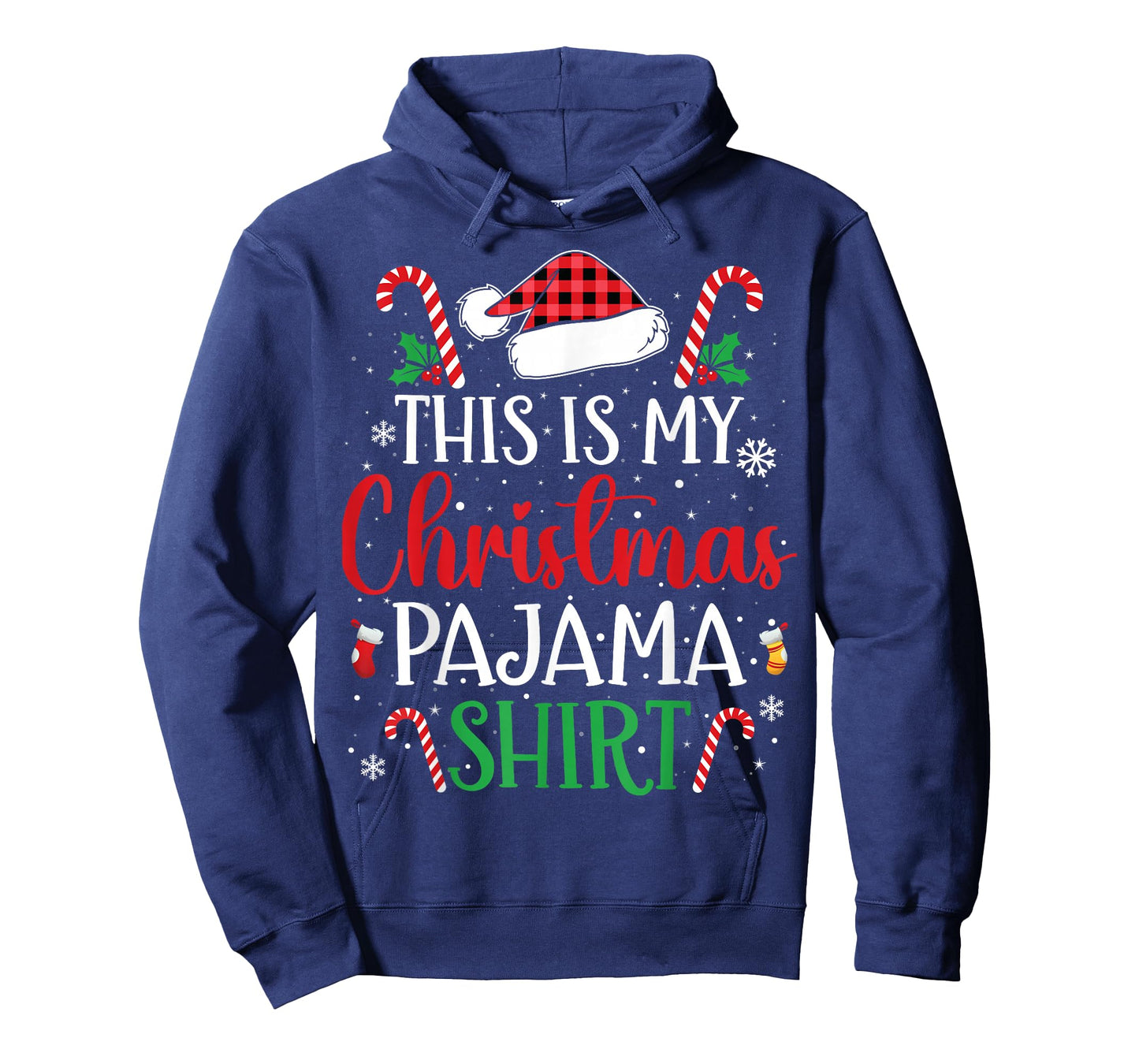 Plaid Santa Hat Xmas This is My Christmas Pajama T-Shirt
