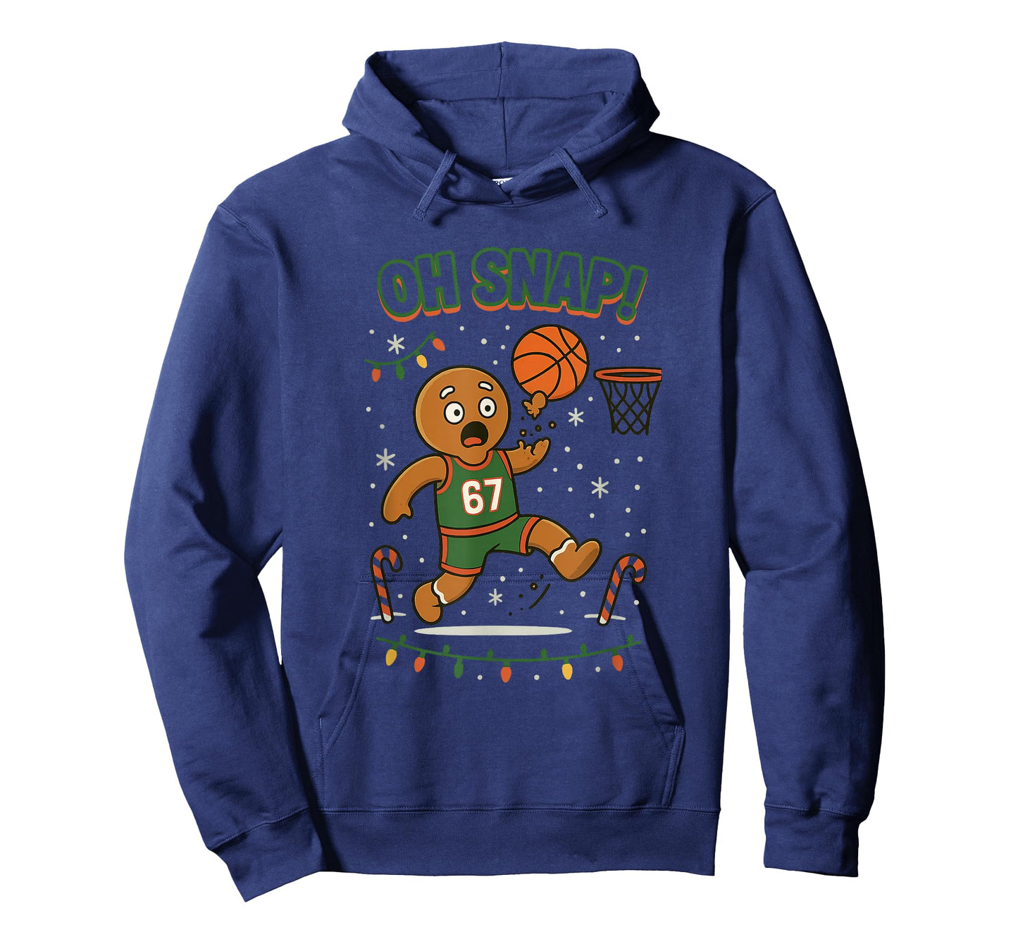 Funny OH SNAP Six Seven Gingerbread Basketball Christmas Fun T-Shirt