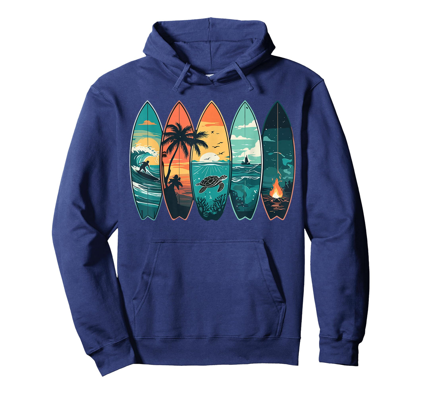 Surfboards Sunset Ocean Beach Vibe Surfer T-Shirt
