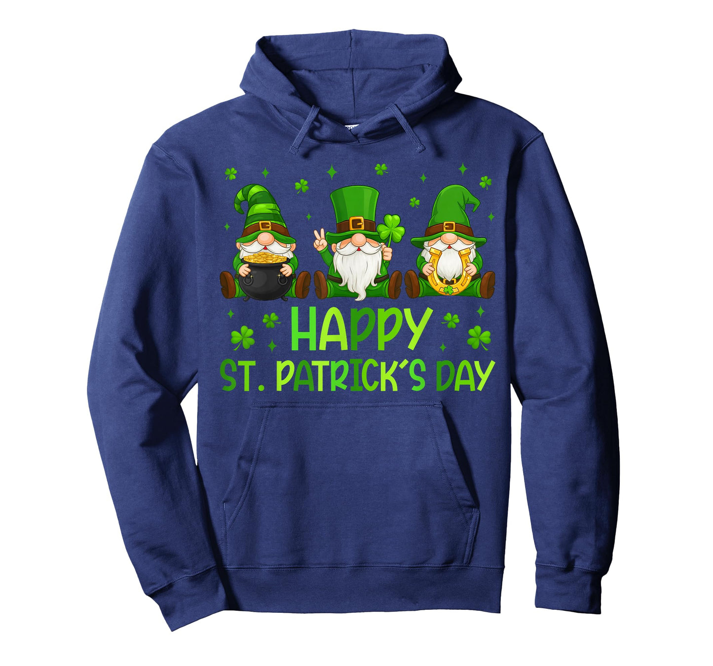 Three Gnomes Holding Shamrock Happy St Patrick's Day Women T-Shirt