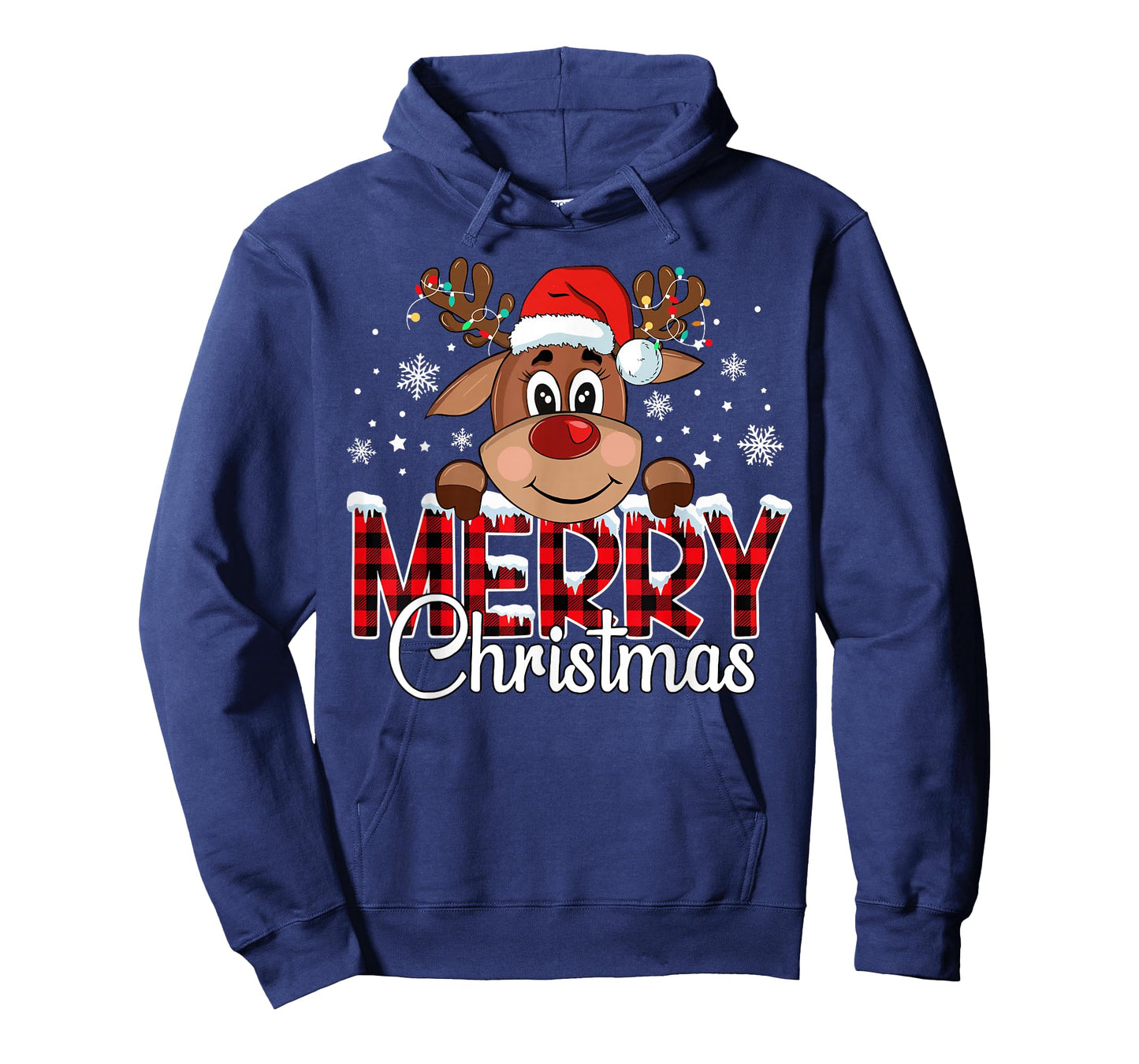 Merry Christmas Light Reindeer Xmas Matching Family T-Shirt
