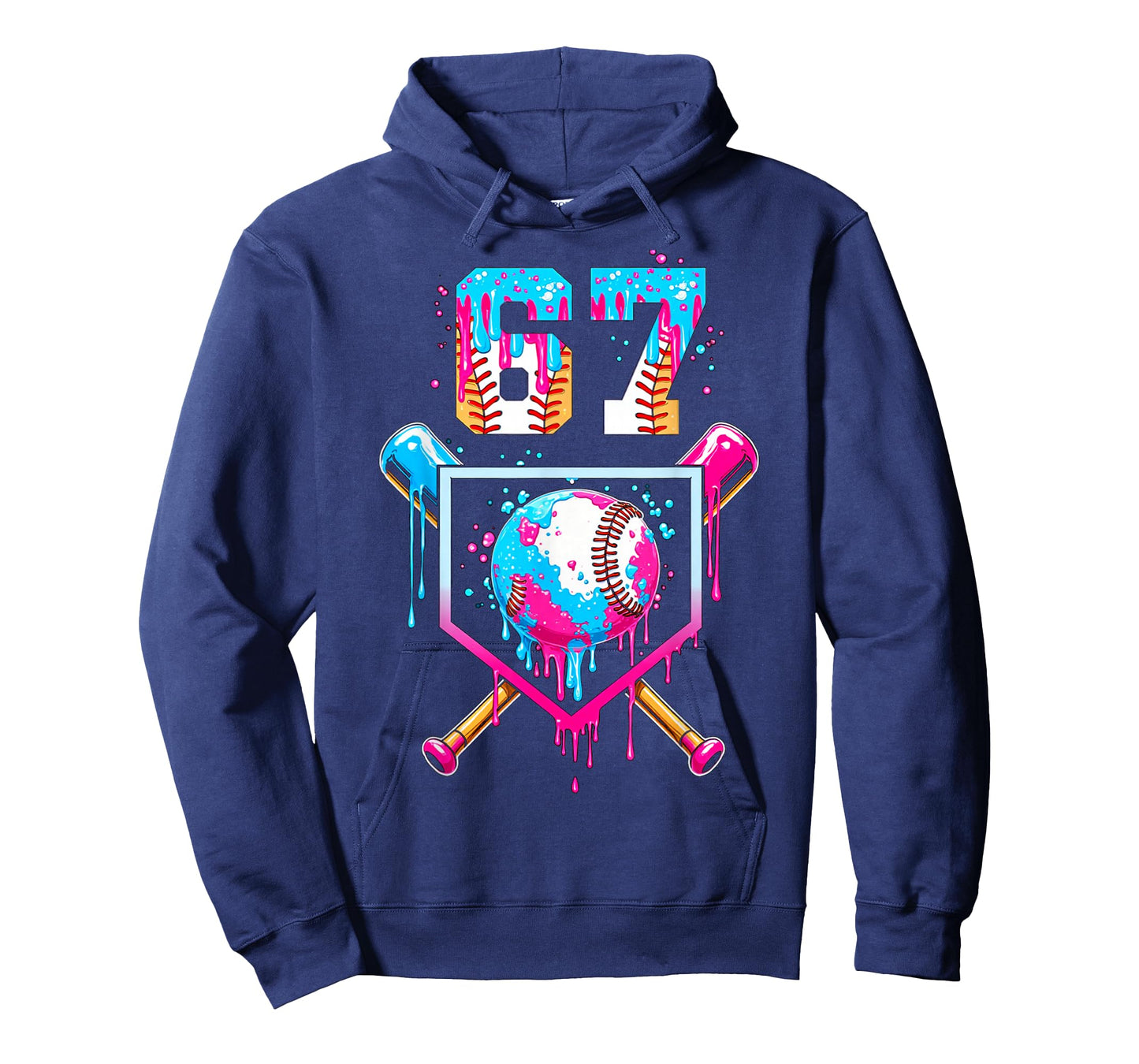 Ice Cream Dripping Boys Baseball Drip Fun 6 7 Six Seven Meme T-Shirt