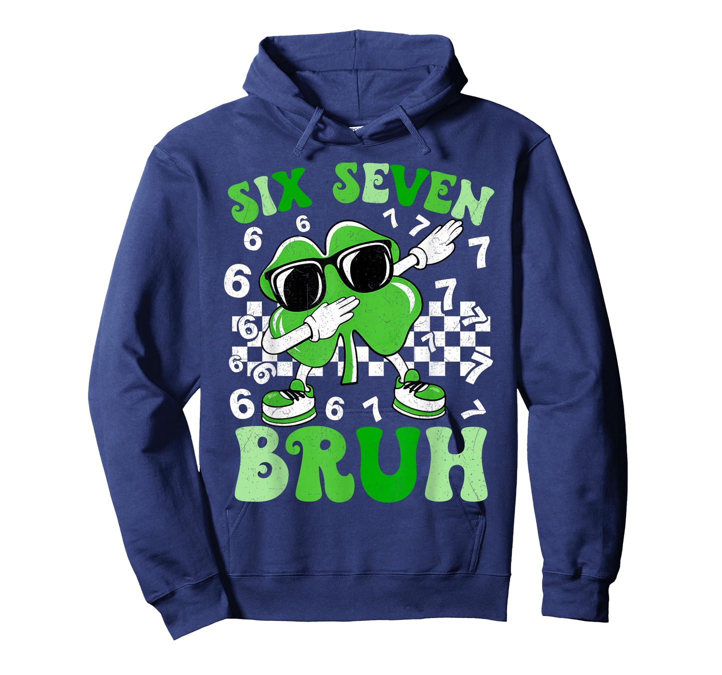 Six Seven Bruh Dabbing Shamrock St Patricks Day 67 Meme Kids T-Shirt