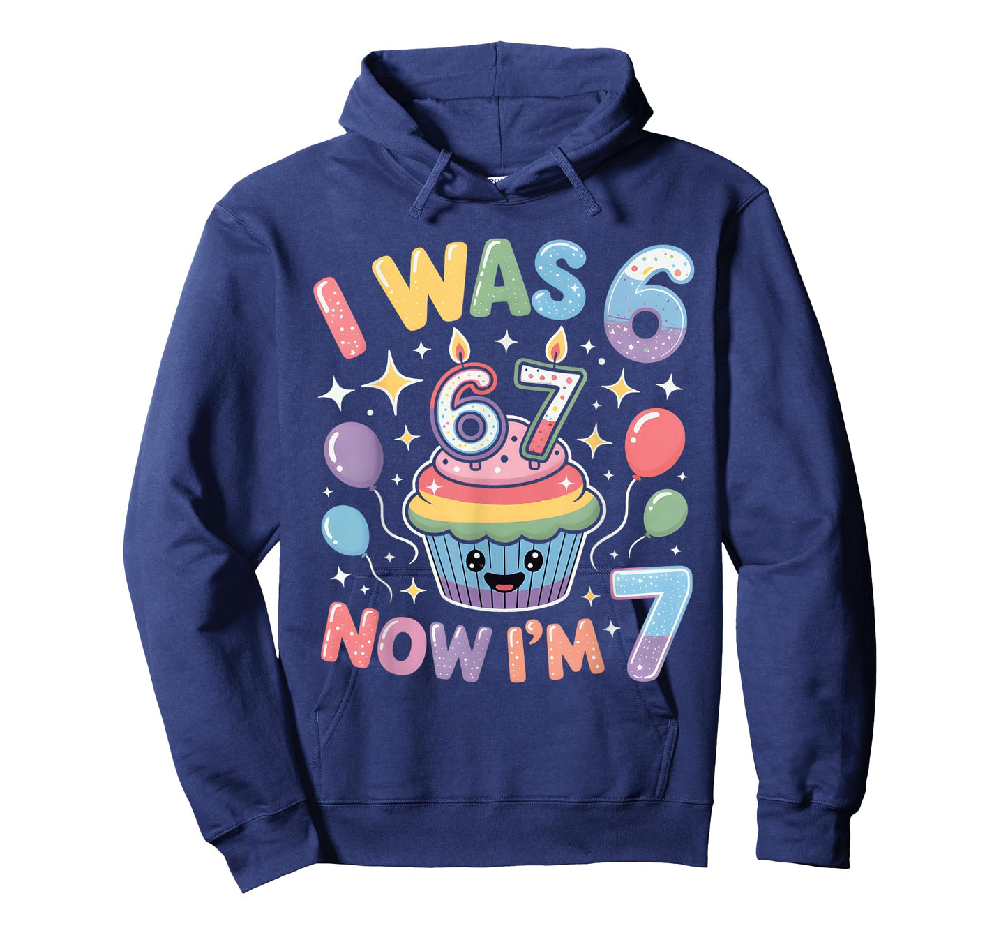 I was 6 Now I’m 7 Cute Colorful Kids 67 Meme Birthday Design T-Shirt