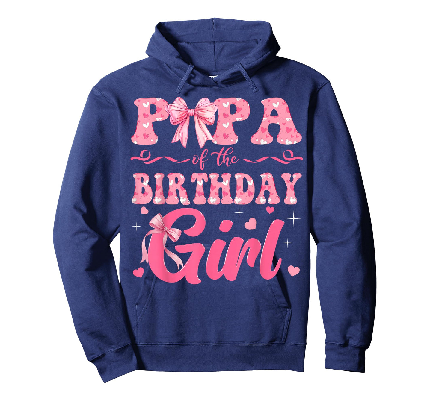 Papa of The Birthday Girl Family Pink Coquette Bow T-Shirt