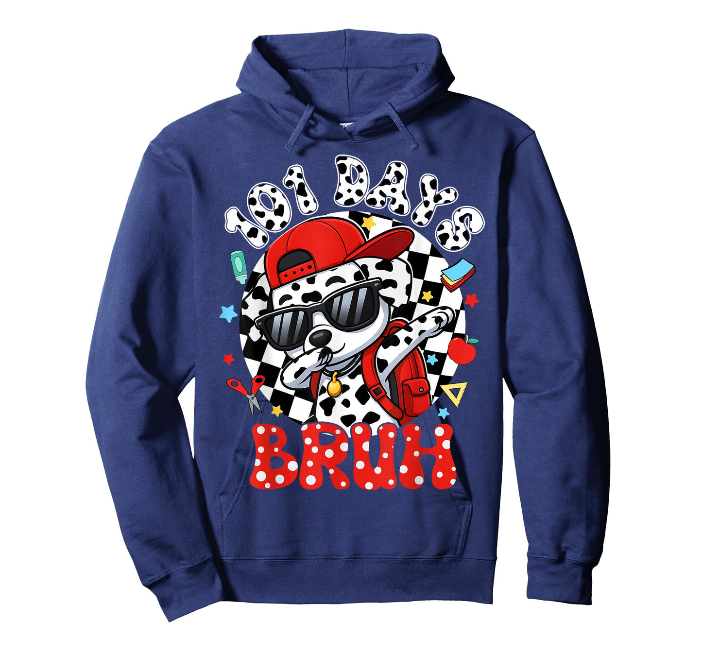 Bruh 100 Days of School Boy Dab Dalmatian Dog 100th Day Kids T-Shirt