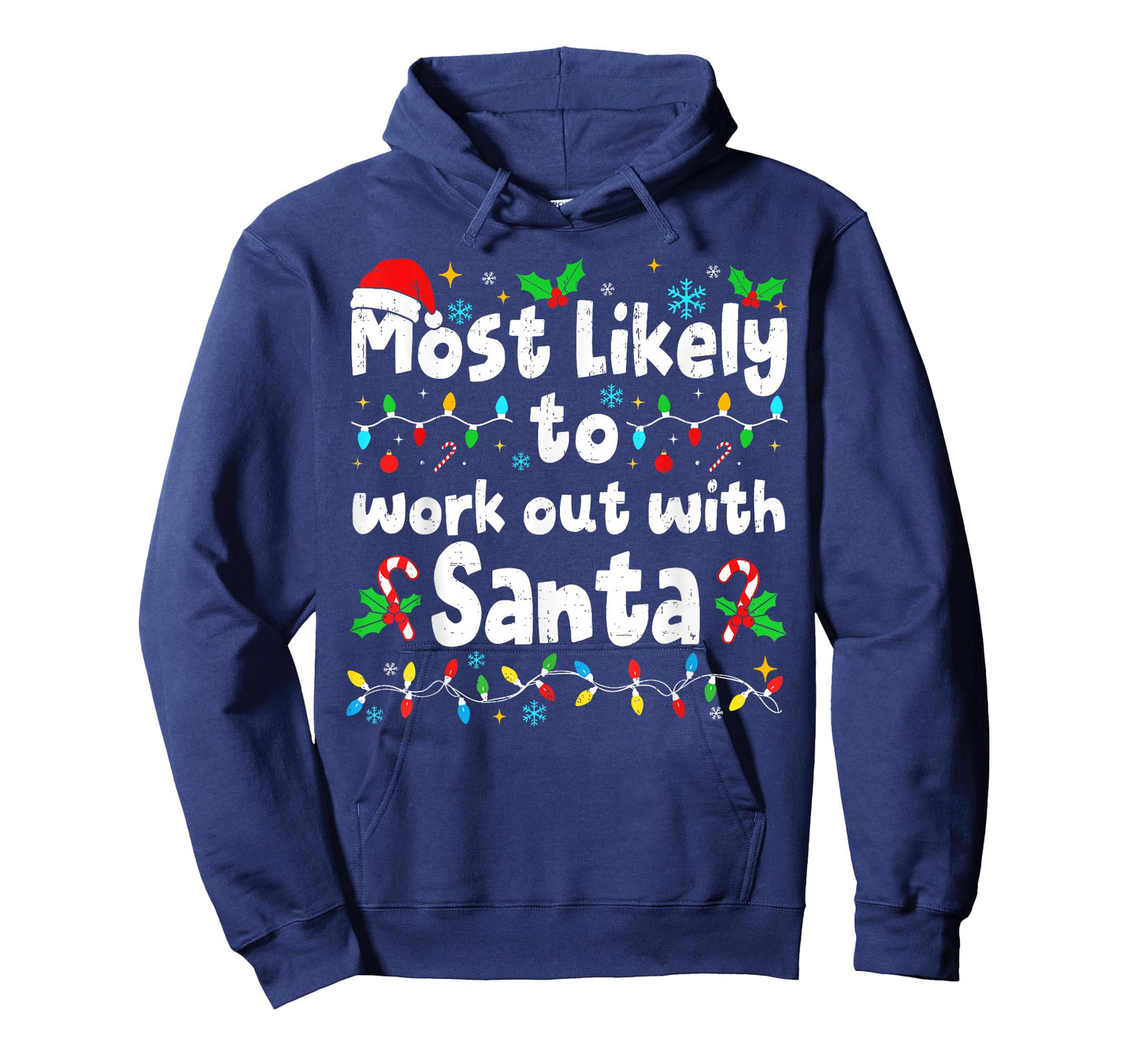Most Likely to Work Out with Santa Christmas Matching Family T-Shirt