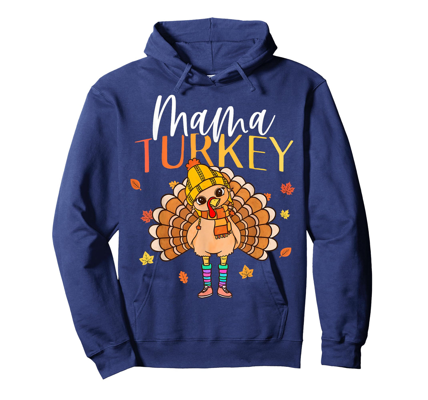 Mama Turkey Happy Thanksgiving Mom Mommy Fall Womens T-Shirt