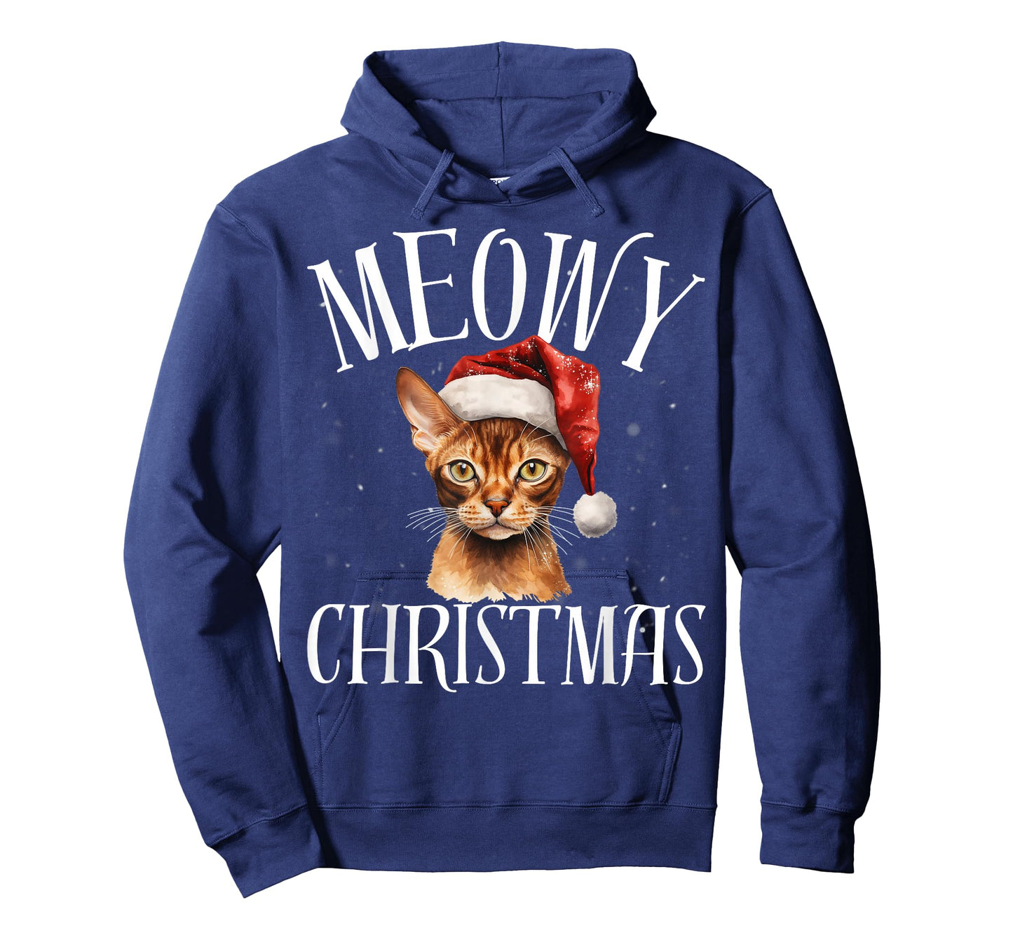 Funny Meowy Christmas Abyssinia Cat Merry Xmas Holiday Party T-Shirt