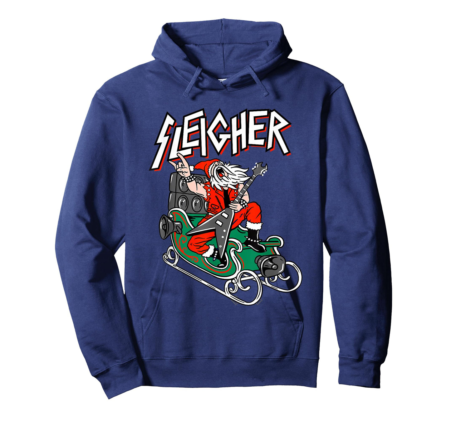Ugly Christmas Sweater Sleigher Heavy Metal Santa Xmas T-Shirt