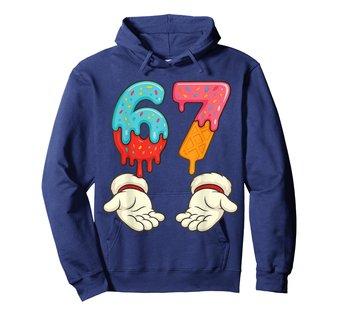 Funny Six Seven 6 7 Meme Christmas Ice Cream Drip Xmas Santa T-Shirt