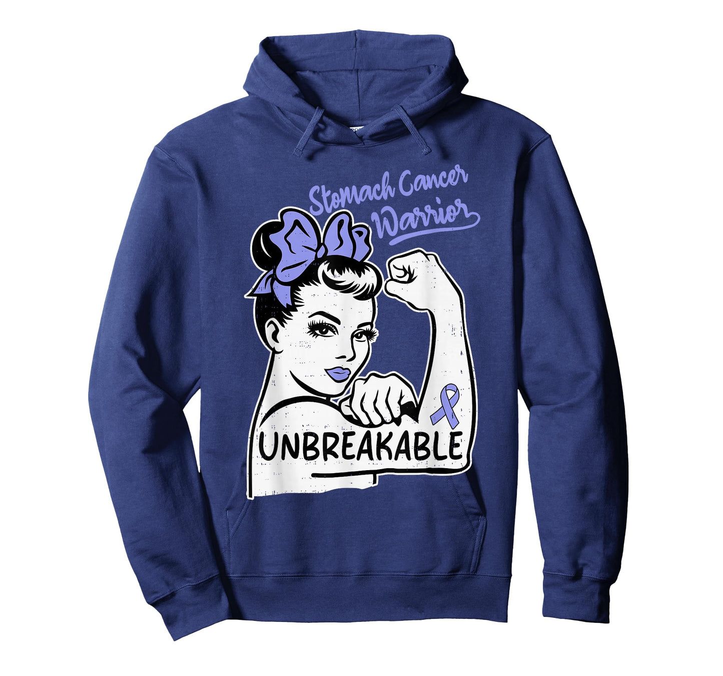 Womens Stomach Cancer Awareness Warrior Ribbon Periwinkle T-Shirt
