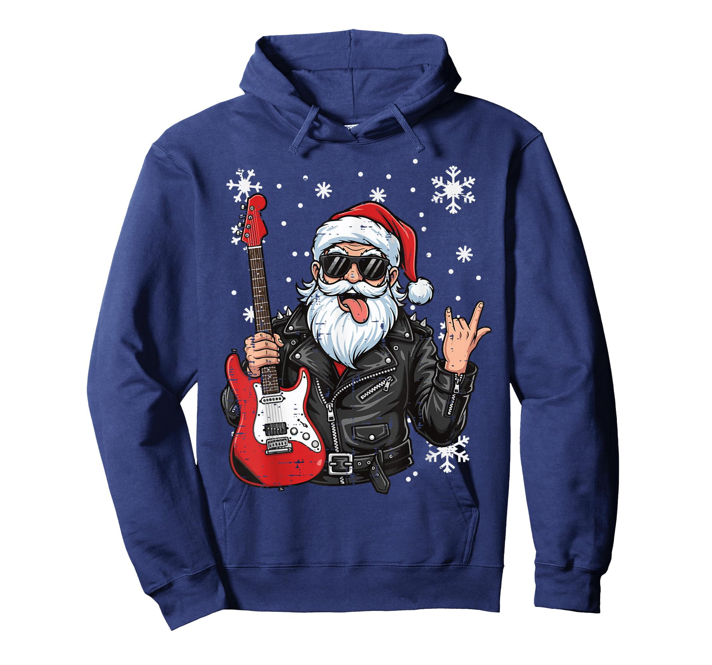 Christmas Santa Rock Hand Guitar Rocker Xmas Men Boys Kids T-Shirt