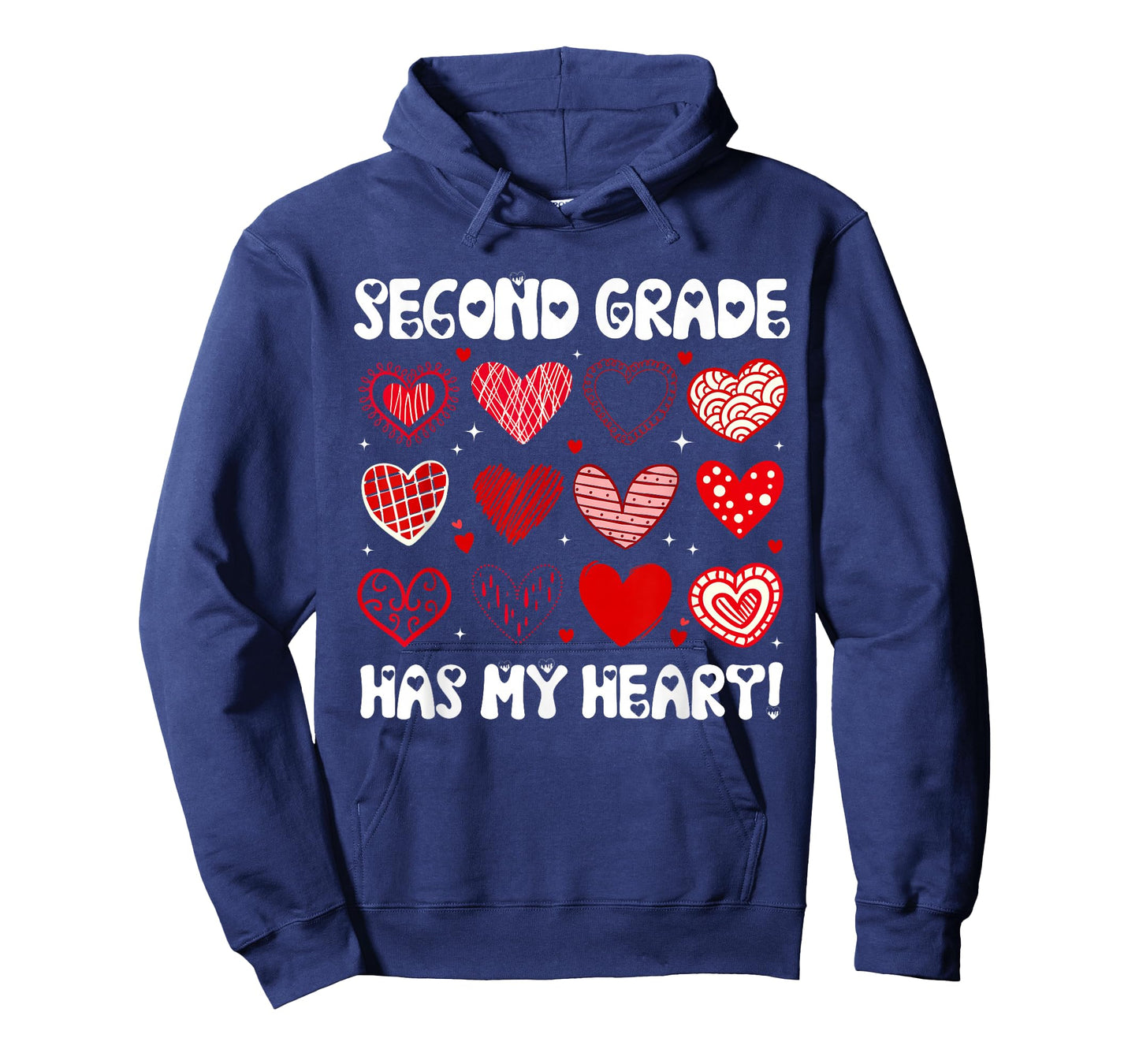 Funny Valentine Teacher Second Grade Has My Heart Men Women T-Shirt