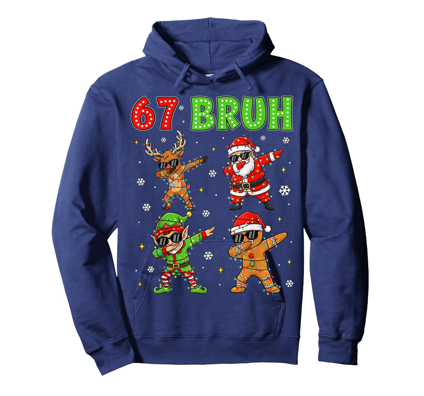 67 Bruh Dabbing Santa Reindeer Elf Gingerbread Christmas Kid T-Shirt