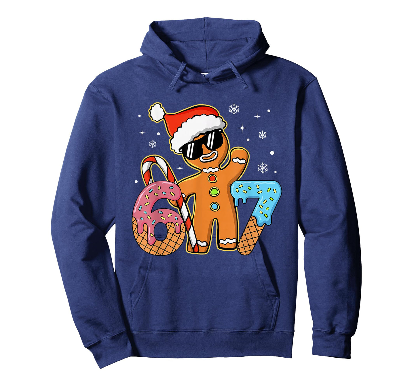 Funny Gingerbread Six Seven 67 Ice Cream Drip Christmas Boys T-Shirt