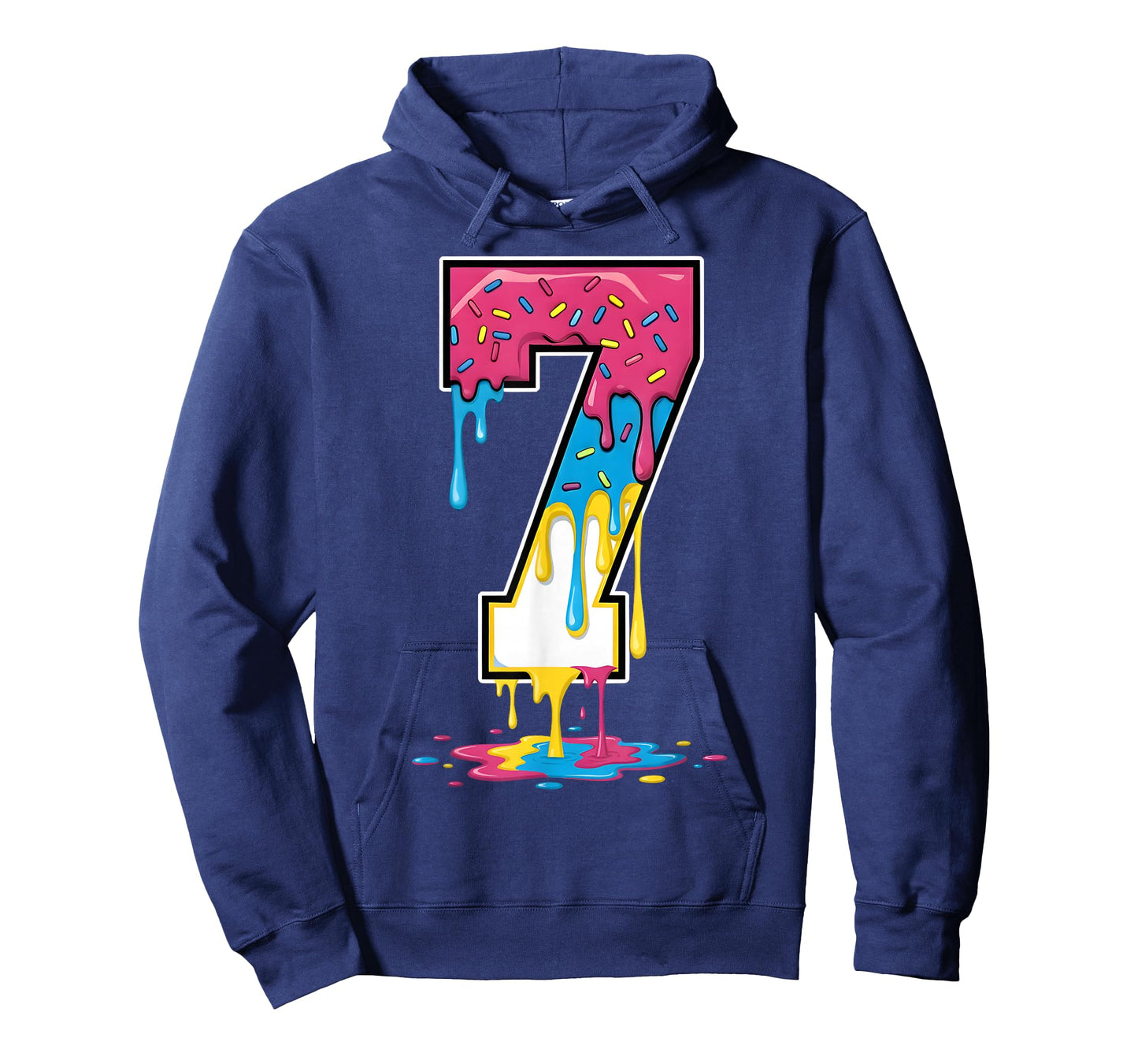 Number 7 Team Sports Ice Cream Drip Matching Varsity 7 T-Shirt