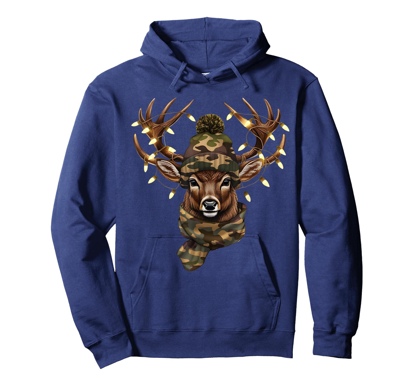 Christmas Camo Deer Hunting Reindeer Deer Xmas Lights T-Shirt