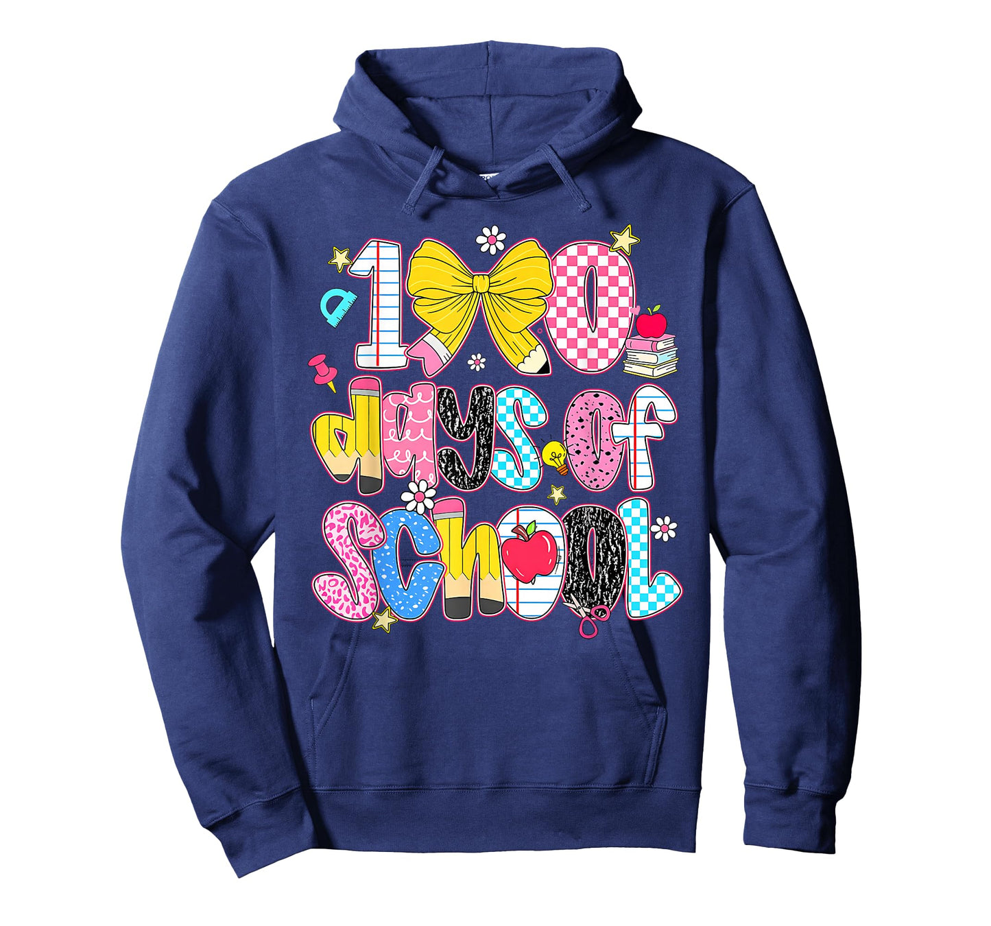 Preppy 100 Days Happy 100th Day of School Girls Teacher Kids T-Shirt