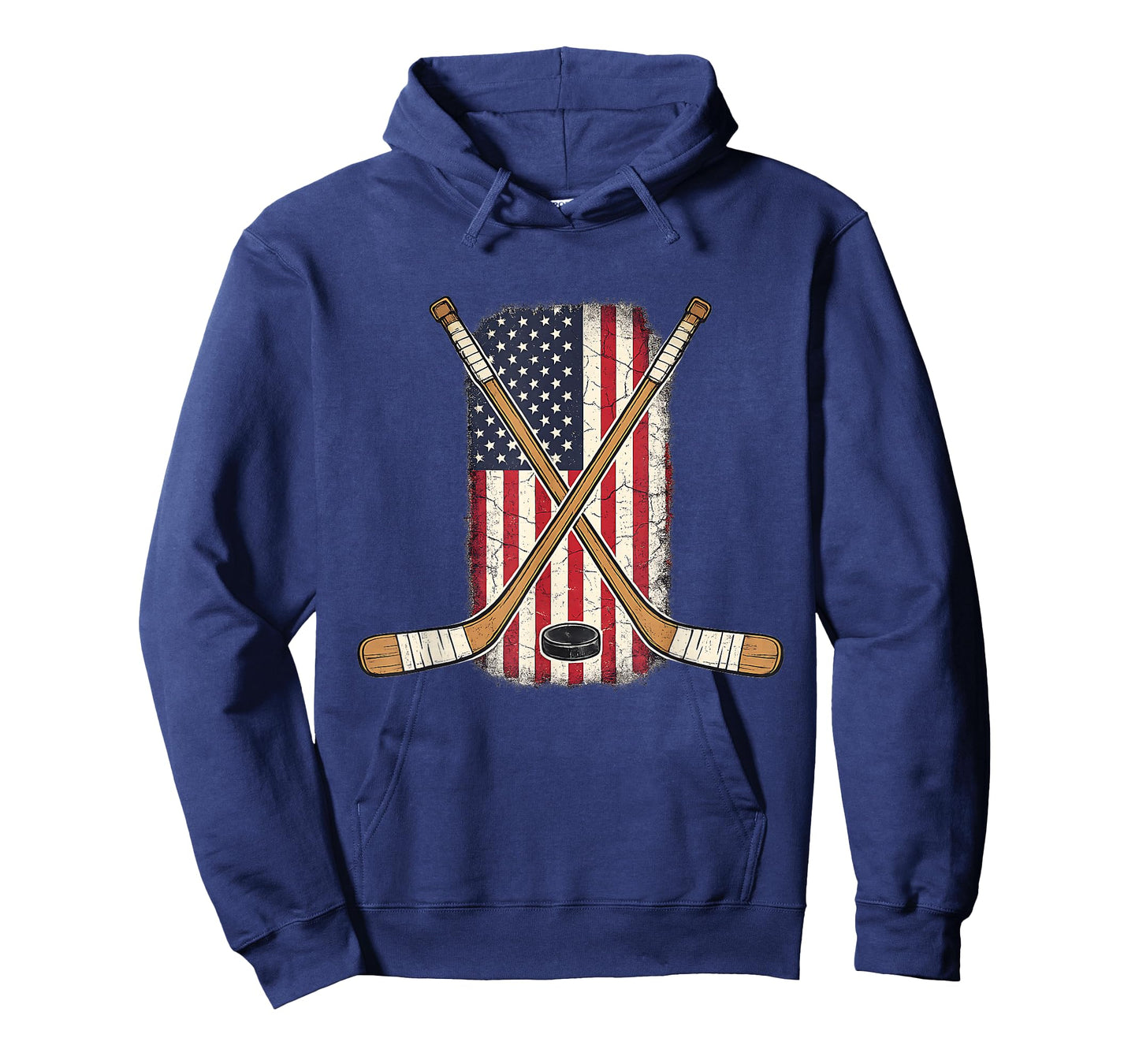 USA Flag Hockey Stick Ice Hockey Patriotic American Flag T-Shirt
