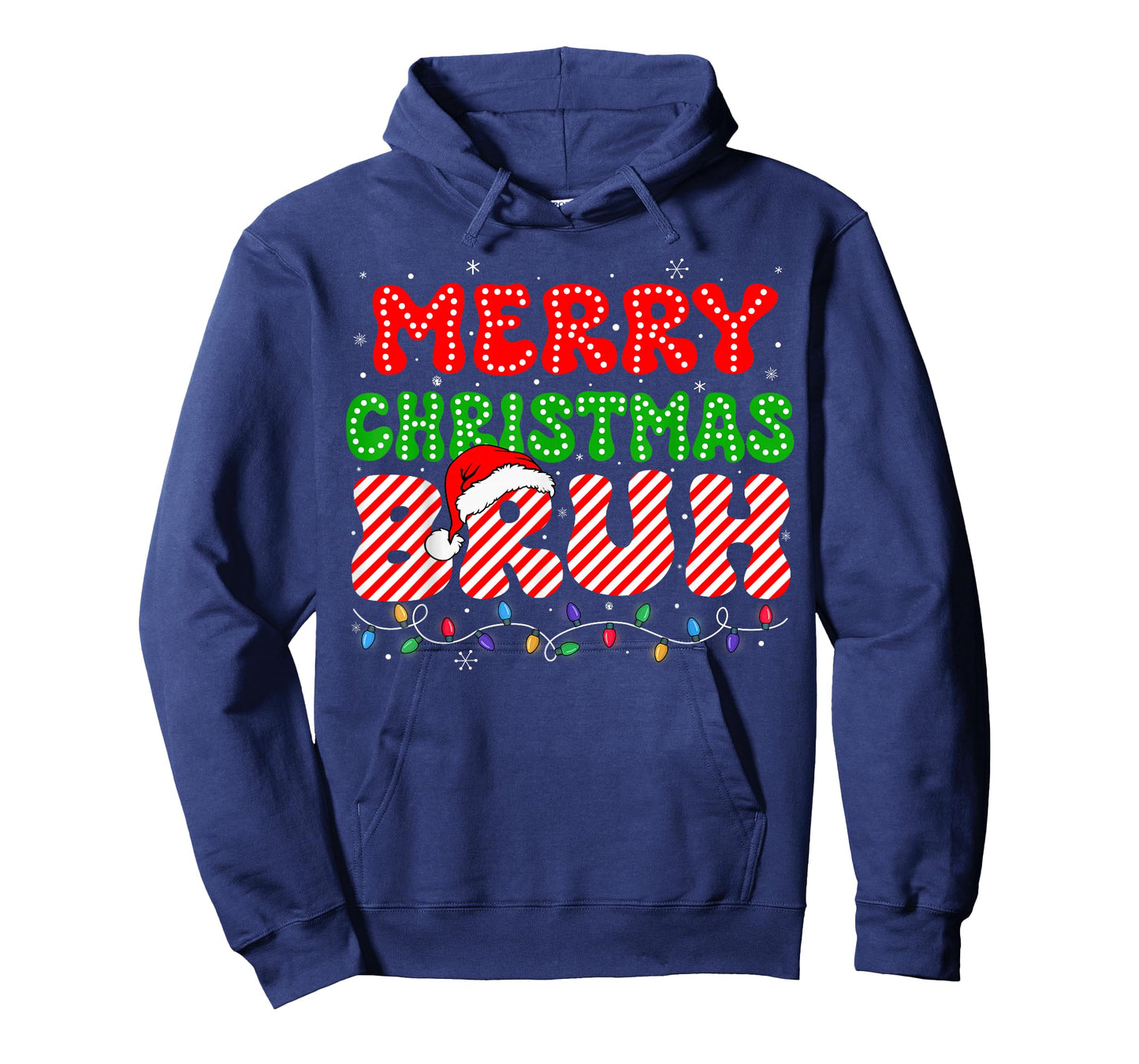 Bruh Merry Christmas Candy Cane Shirts Teen Kids Funny Xmas T-Shirt