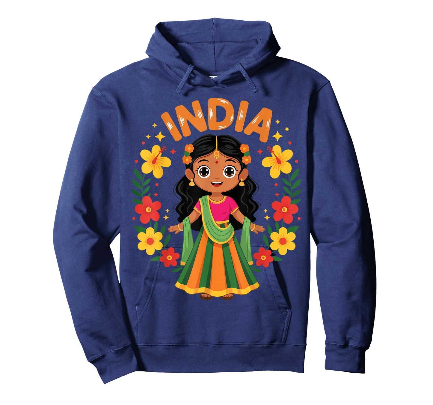 India Indian Girl Traditional Dress Heritage Flowers T-Shirt